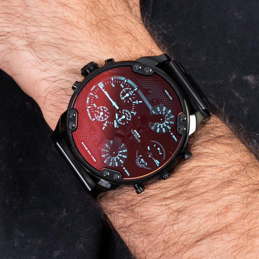 Diesel Mr Daddy 2.0 Chronograph Black Dial Black Steel Strap Watch For Men - DZ7395 Buy Now By Diesel