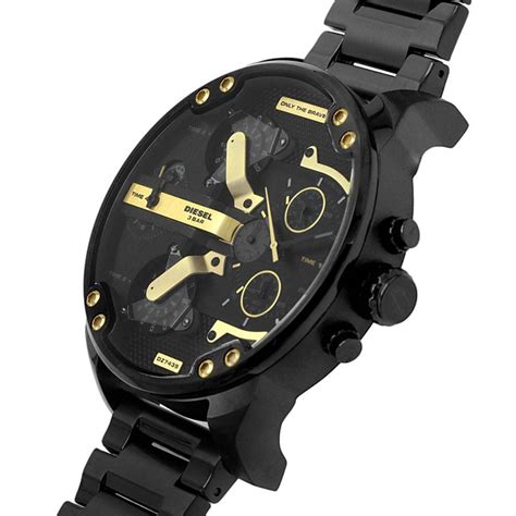 Diesel Mr. Daddy 2.0 Chronograph Black Dial Black Steel Strap Watch For Men - DZ7435 Buy Now By Diesel