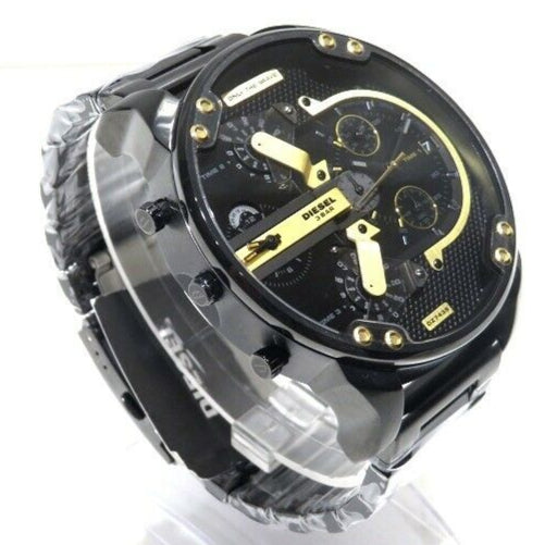 Diesel Mr. Daddy 2.0 Chronograph Black Dial Black Steel Strap Watch For Men - DZ7435 Buy Now By Diesel