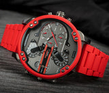 Diesel Mr Daddy 2.0 Chronograph Black Dial Red Silicone Strap Watch For Men - DZ7370 Buy Now By Diesel