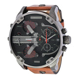 Diesel Mr Daddy 2.0 Chronograph Black Dial Brown Leather Strap Watch For Men - DZ7332 Buy Now By Diesel