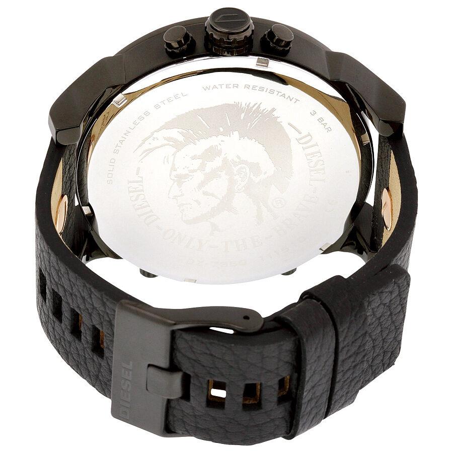 Diesel Mr Daddy 2.0 Chronograph Black Dial Black Leather Strap Watch For Men - DZ7350 Buy Now By Diesel