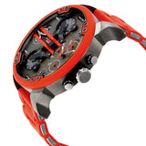 Diesel Mr Daddy 2.0 Chronograph Black Dial Red Silicone Strap Watch For Men - DZ7370 Buy Now By Diesel