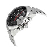 Diesel Mega Chief Chronograph Black Dial Silver Steel Strap Watch For Men - DZ4308 Buy Now By Diesel