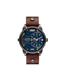 Diesel Mini Daddy Analog Blue Dial Brown Leather Strap Watch For Men - DZ7339 Buy Now By Diesel