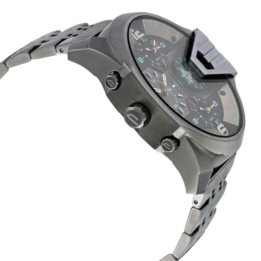Diesel Uber Chief Black Dial Grey Stainless Steel Strap Watch For Men - DZ7372 Buy Now By Diesel