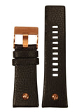 Diesel Big Daddy Gold & Black Dial Black Leather Strap Watch For Men - DZ7261 Buy Now By Diesel