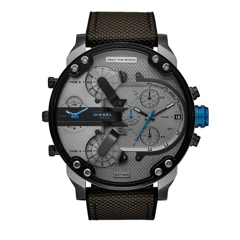 Diesel Mr Daddy 2.0 Chronograph Grey Dial Black Nylon Strap Watch For Men - DZ7420 Buy Now By Diesel