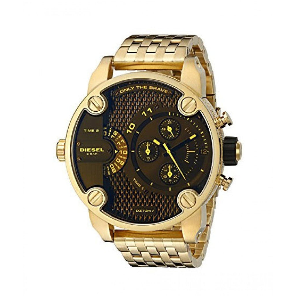 Diesel Mr Daddy Blue Dial Gold Steel Strap Watch For Men - DZ7347 Buy Now By Diesel