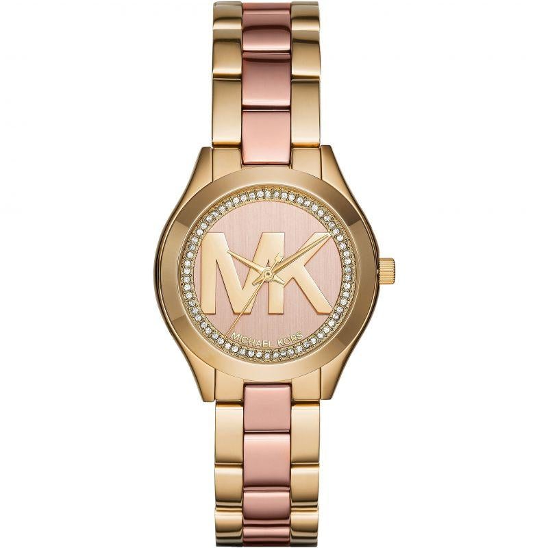 Michael Kors Mini Slim Runway Rose Gold Dial Two Tone Steel Strap Watch for Women - MK3650 Buy Now By Michael Kors