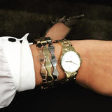 Calvin Klein Snake Silver Dial Yellow Gold Steel Strap Watch For Women - K6E23546 Buy Now By Calvin Klein