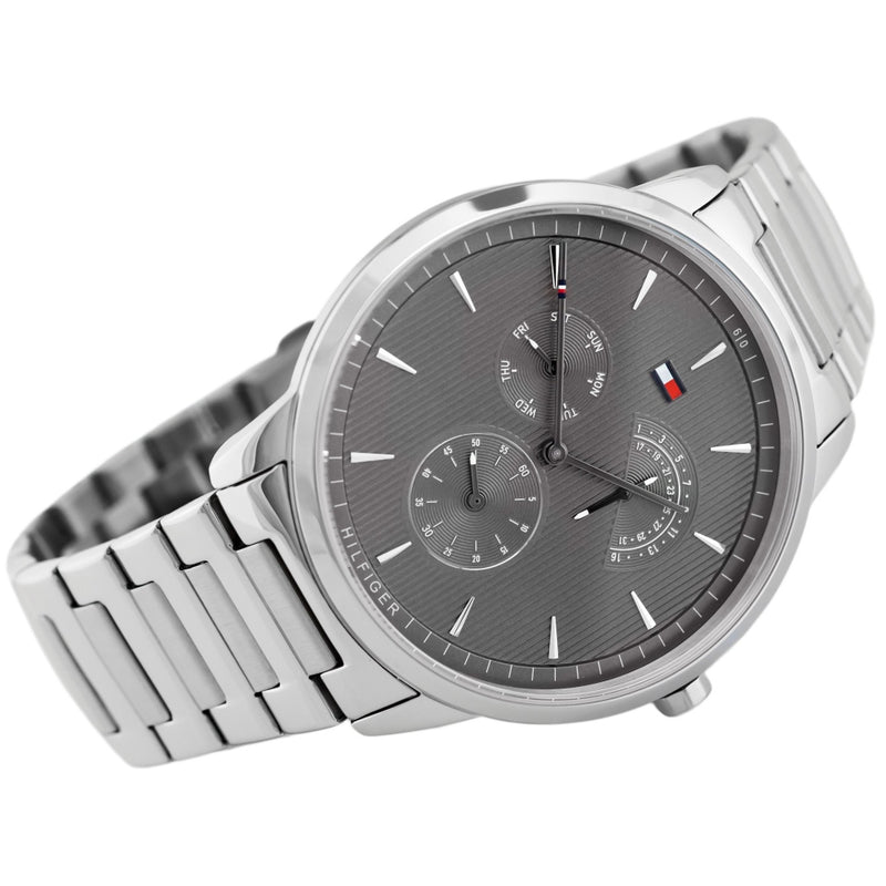 Tommy Hilfiger Brad Chronograph Quartz Grey Dial Silver Steel Strap Watch For Men - 1710385 Buy Now By Tommy Hilfiger