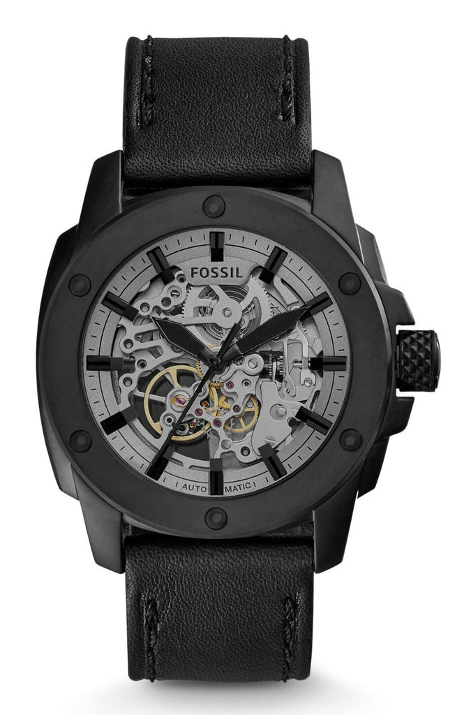 Fossil Modern Machine Automatic Skeleton Grey Dial Black Steel Strap Watch for Men - ME3134 Buy Now By Fossil