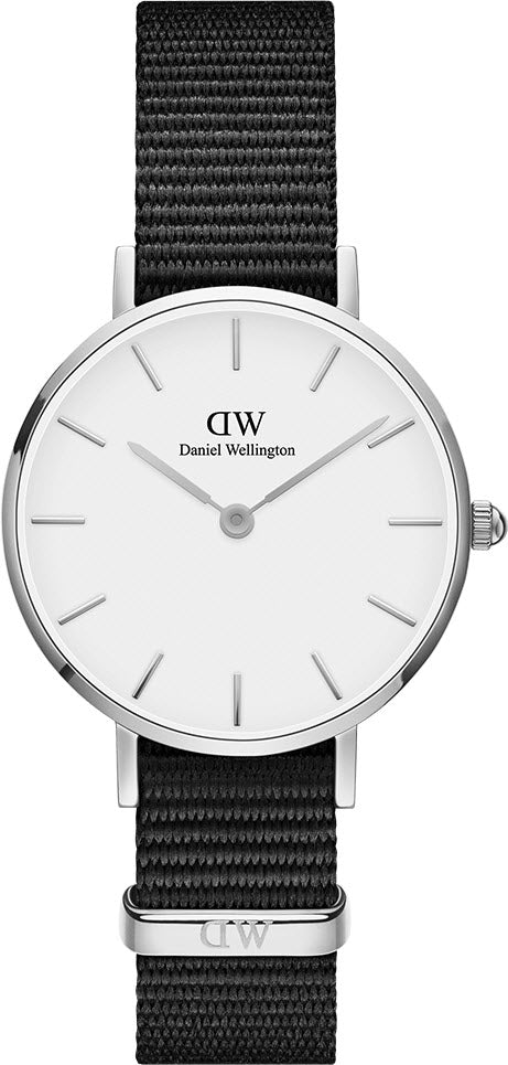 Daniel Wellington Classic Petite Cornwall White Dial Black Nylon Strap Watch For Women - DW00100252 Buy Now By Daniel Wellington