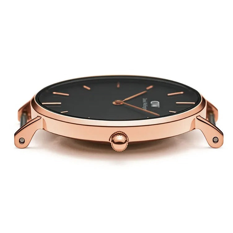 Daniel Wellington Classic Petite Dover Black Dial White NATO Strap Watch For Women - DW001000314 Buy Now By Daniel Wellington