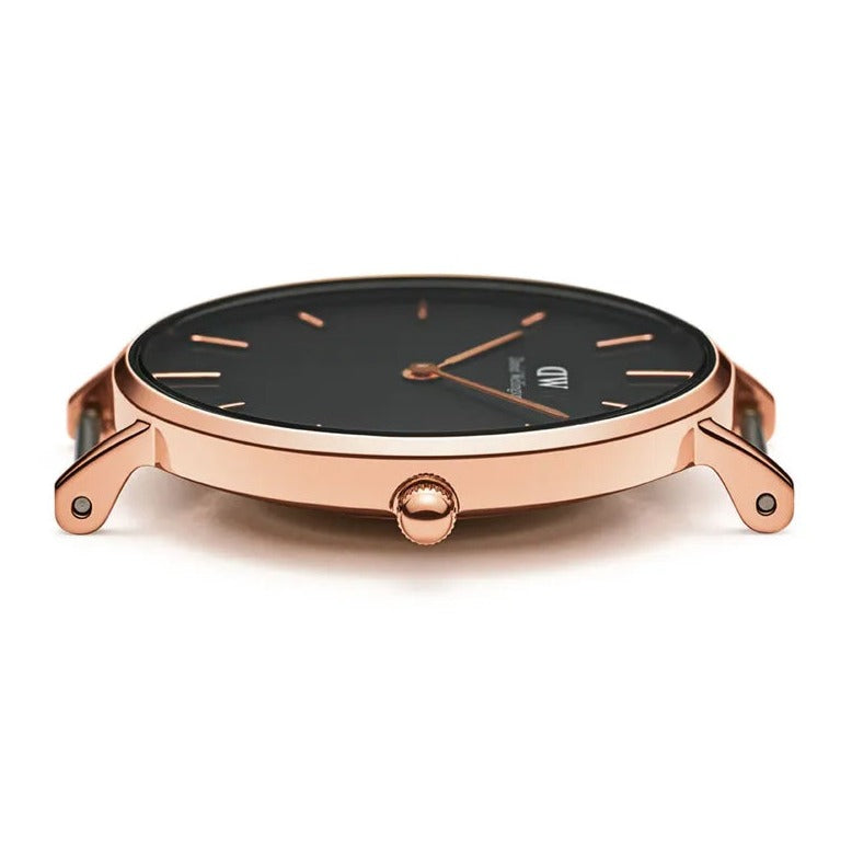 Daniel Wellington Classic Petite Dover Black Dial White NATO Strap Watch For Women - DW00100314 Buy Now By Daniel Wellington