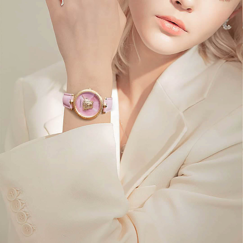 Versace Palazzo Empire Pink Dial Pink Leather Strap Watch for Women - VCO030017 Buy Now By Versace