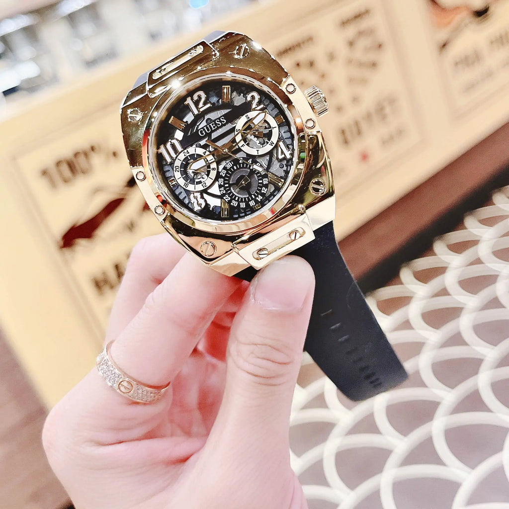 Guess Prodigy Black Dial Black Silicone Strap Watch For Men - GW0569G2 Buy Now By Guess