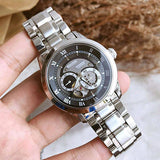 Bulova BVA Dual Aperture Black Dial Silver Steel Strap Watch for Men - 96A119 Buy Now By Bulova