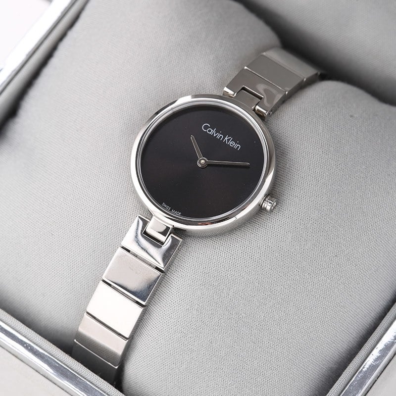 Calvin Klein Authentic Black Dial Silver Steel Strap Watch for Women - K8G23141 Buy Now By Calvin Klein