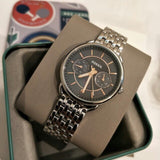 Fossil Tailor Mother of Pearl Black Dial Silver Steel Strap Watch for Women - ES3911 Buy Now By Fossil