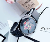 Gucci G Timeless Cat Motif Black Dial Black Leather Strap Unisex Watch - YA1264021 Buy Now By Gucci