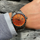 Maurice Lacroix Aikon Limited Edition Automatic Date Orange Dial Silver Steel Strap Watch For Men - AI6008-SS00F-530-1 Buy Now By Maurice Lacroix