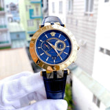 Versace V-Race Multifunction Quartz Blue Dial Blue Leather Strap Watch For Men - VEBV00219 Buy Now By Versace
