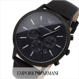 Emporio Armani Sportivo Chronograph Black Dial Black Leather Strap Watch For Men - AR2461 Buy Now By Emporio Armani