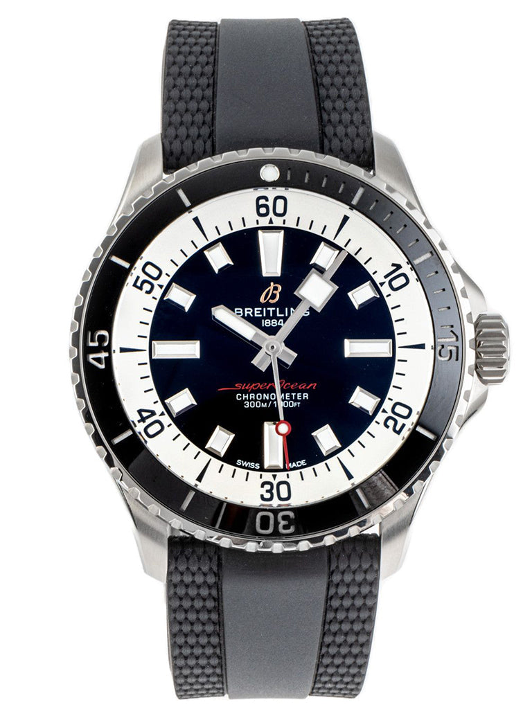 Breitling Superocean Automatic 42 Black Dial Black Rubber Strap Watch for Men - A17375211B1S1 Buy Now By Breitling