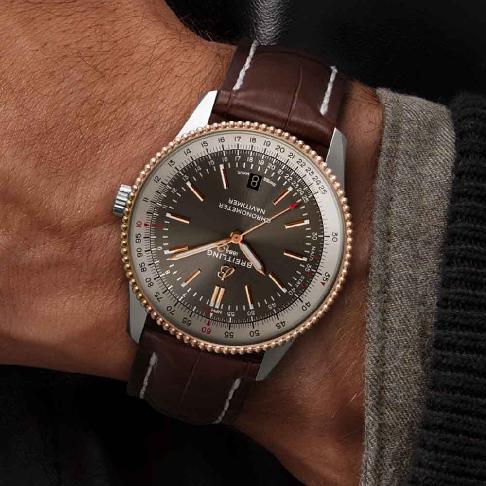 Breitling Navitimer 1 Automatic 41mm Black Dial Brown Leather Strap Mens Watch - U17326211M1P1 Buy Now By Breitling