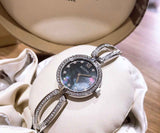 Bulova Crystal Black Mother of Pearl Dial Silver Steel Strap Watch for Women - 96L224 Buy Now By Bulova