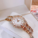 Bulova Crystal Mother of Pearl Dial Rose Gold Steel Strap Watch for Women - 98L197 Buy Now By Bulova
