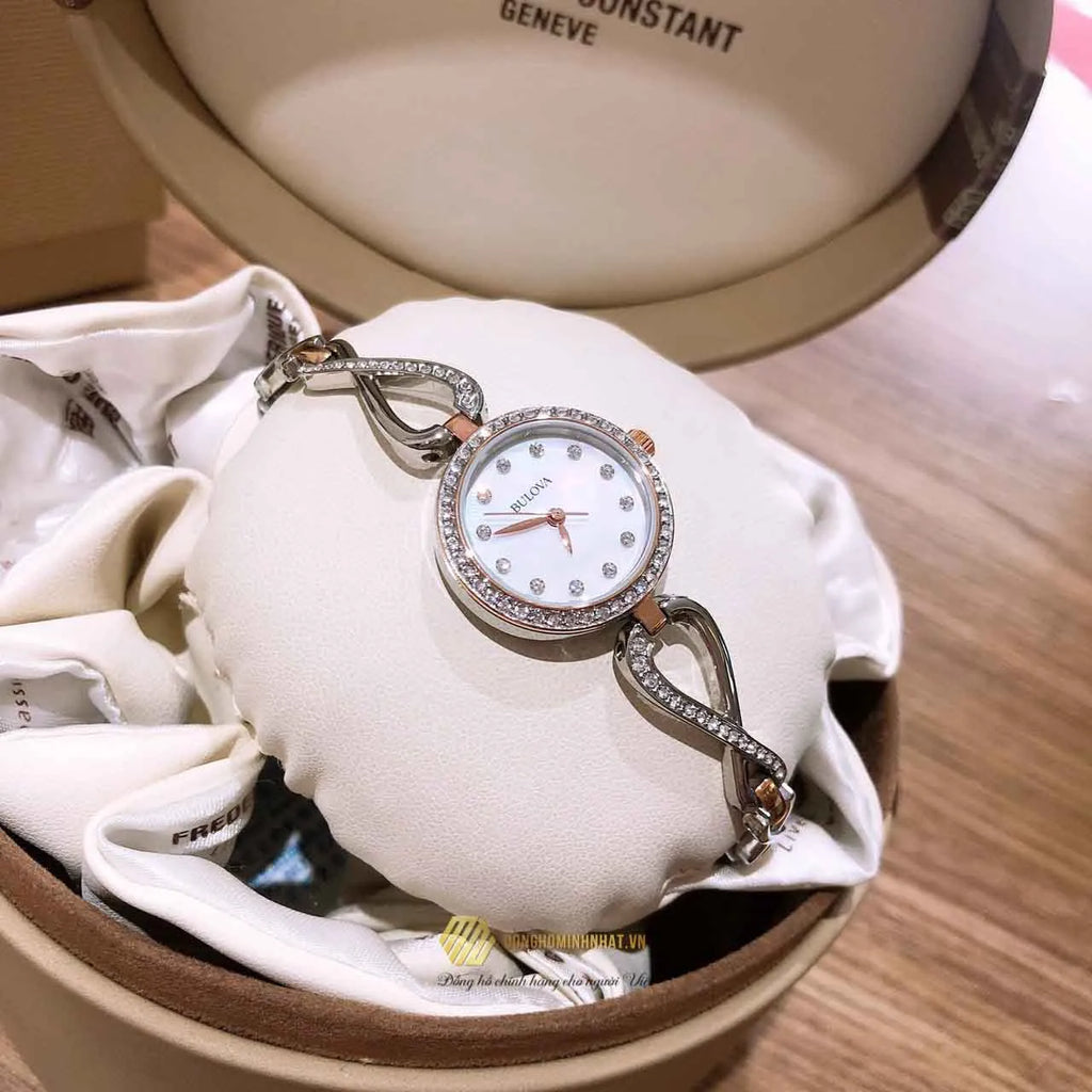 Bulova Crystals Mother of Pearl Dial Two Tone Steel Strap Watch for Women - 98X108 Buy Now By Bulova