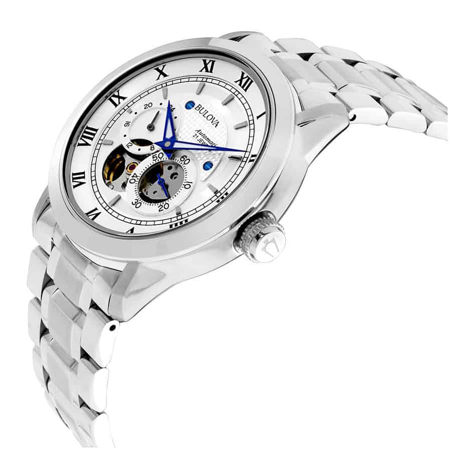 Bulova BVA Series Dual Aperture Silver Dial Silver Steel Strap Watch for Men - 96A118 Buy Now By Bulova