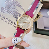 Burberry The City White Dial Haymarket Pink Leather Strap Watch for Women - BU9149 Buy Now By Burberry