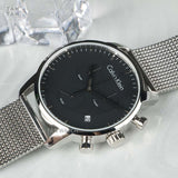 Calvin Klein City Chronograph Black Dial Silver Mesh Bracelet Watch for Men - K2G27121 Buy Now By Calvin Klein