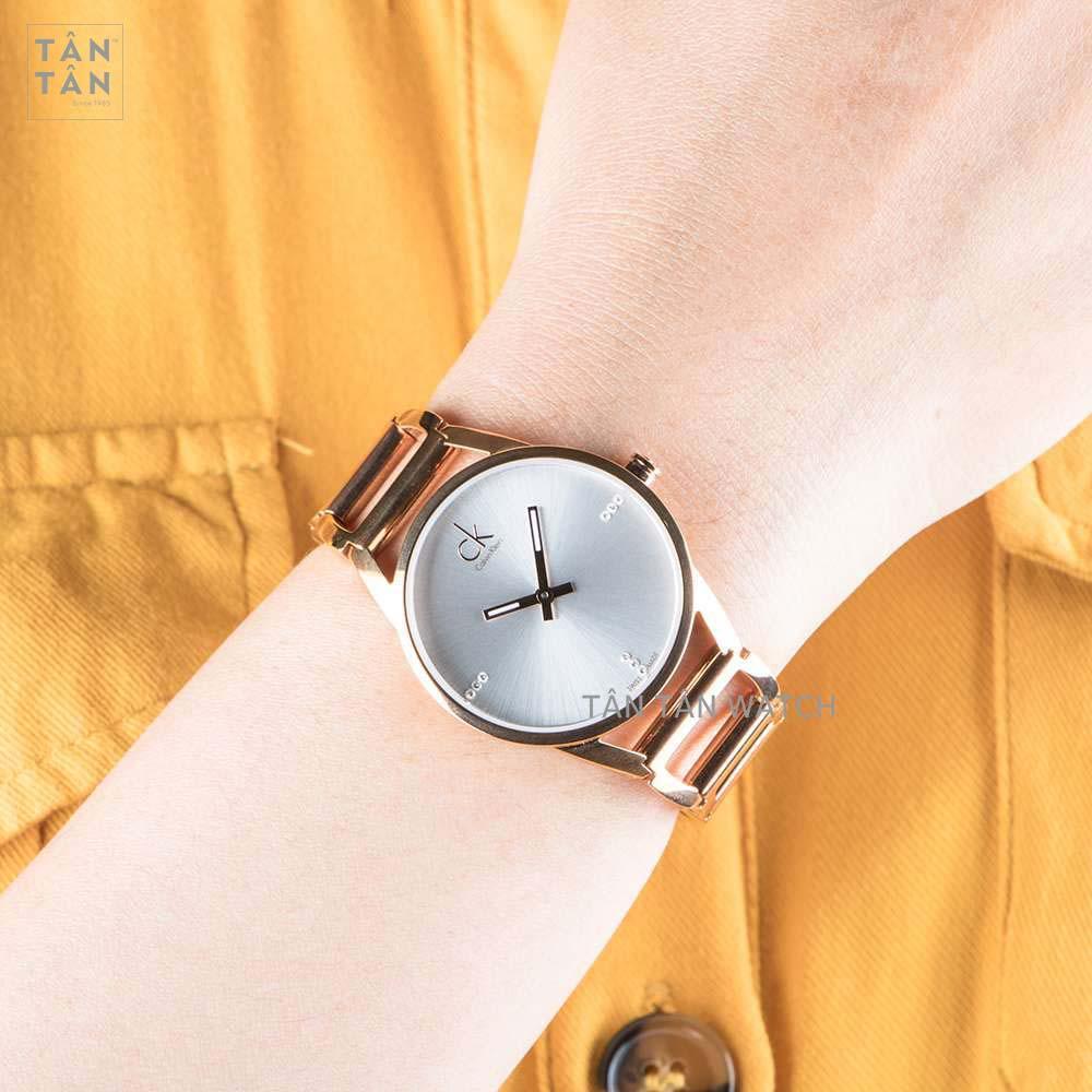 Calvin Klein Stately White Dial Gold Steel Strap Watch for Women - K3G2362W Buy Now By Calvin Klein