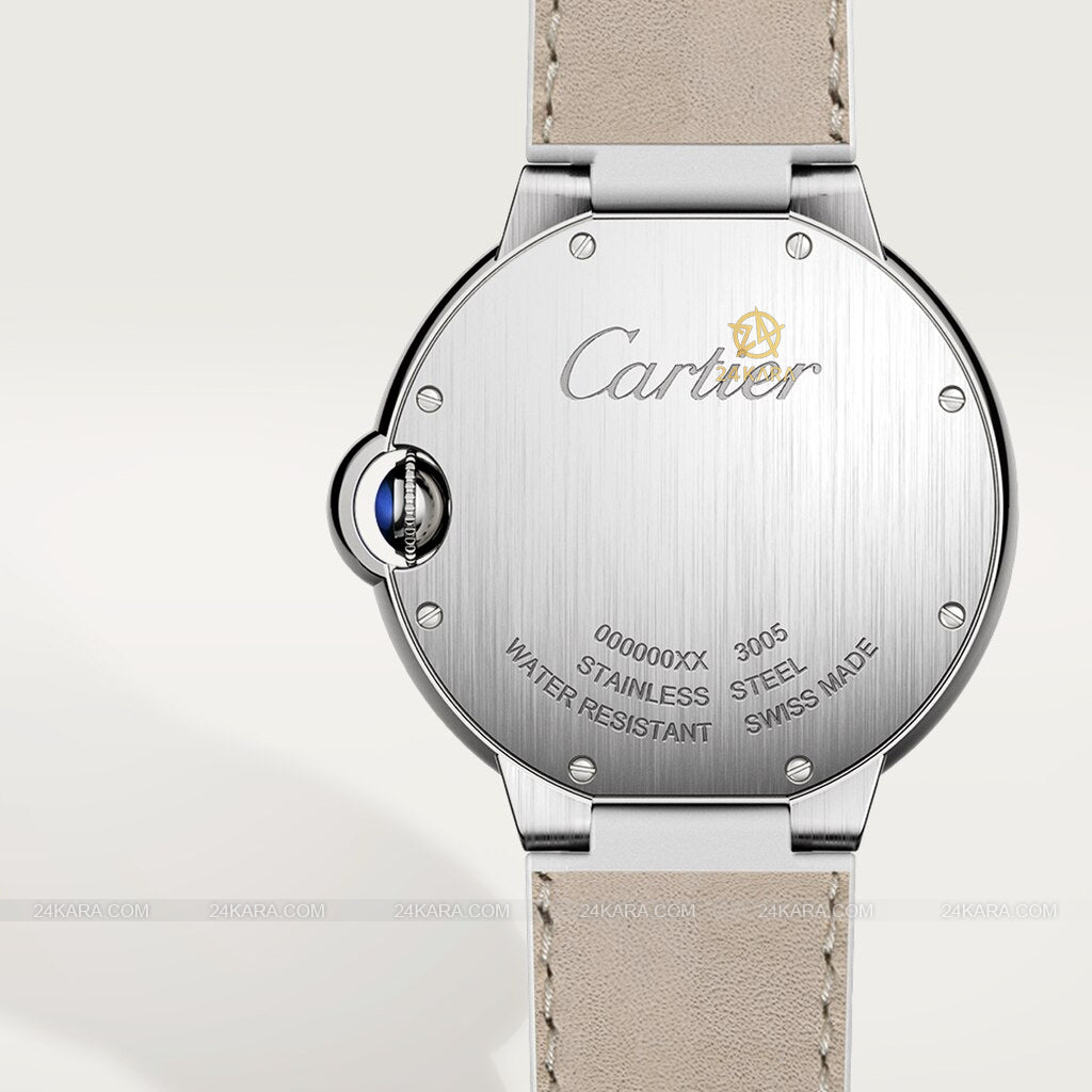 Cartier Ballon Bleu de Cartier Silver Dial White Leather Strap Watch for Women - W6920087 Buy Now By Cartier