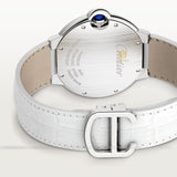 Cartier Ballon Bleu de Cartier Silver Dial White Leather Strap Watch for Women - W6920087 Buy Now By Cartier