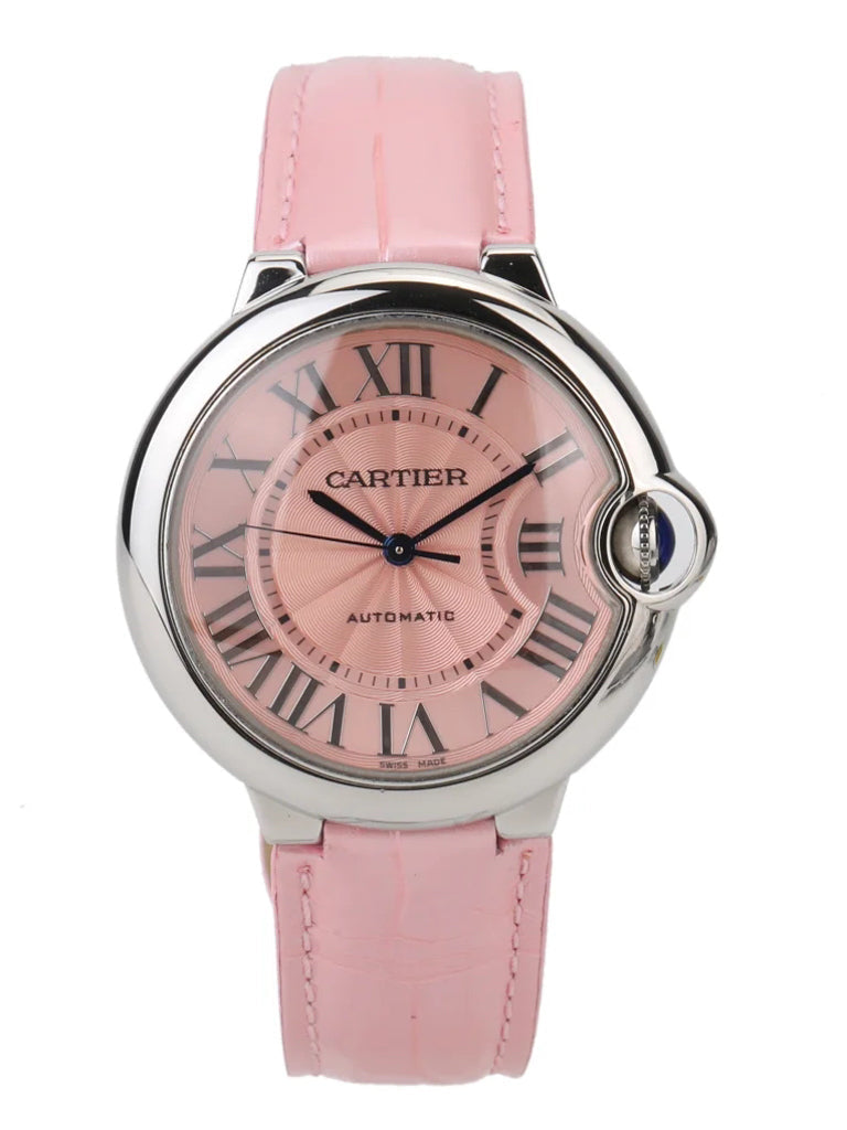 Cartier Ballon Bleu De Cartier Pink Dial Pink Leather Strap Watch for Women - WSBB0007 Buy Now By Cartier