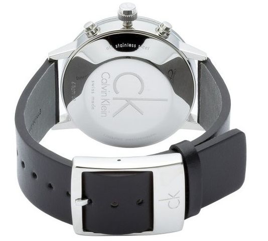 Calvin Klein Post Minimal White Dial Black Leather Strap Watch for Men - K7627120 Buy Now By Calvin Klein