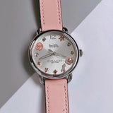 Coach Delancey White Dial Pink Leather Strap Watch for Women - 14502799 Buy Now By Coach