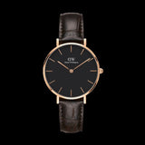 Daniel Wellington Classic Petite York Black Dial Brown Leather Strap Watch For Women - DW00100170 Buy Now By Daniel Wellington