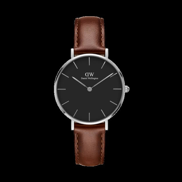 Daniel Wellington Classic Petite St Mawes Black Dial Brown Leather Strap Watch For Women - DW00100181 Buy Now By Daniel Wellington