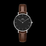 Daniel Wellington Classic Petite Bristol Black Dial Brown Leather Strap Watch For Women - DW00100177 Buy Now By Daniel Wellington