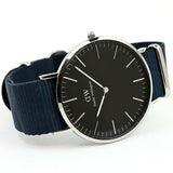 Daniel Wellington Classic Bayswater Black Dial Black NATO Strap Watch For Men - DW00100278 Buy Now By Daniel Wellington