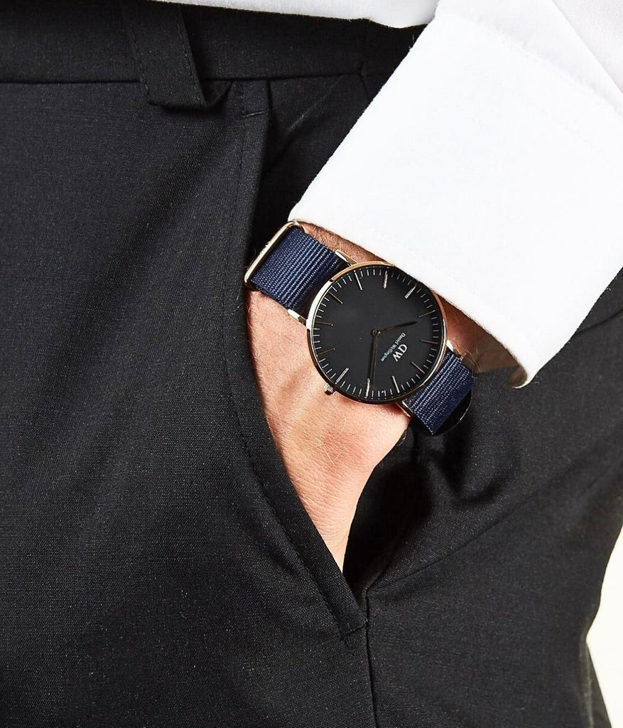 Daniel Wellington Classic Bayswater Black Dial Black NATO Strap Watch For Women - DW00100281 Buy Now By Daniel Wellington