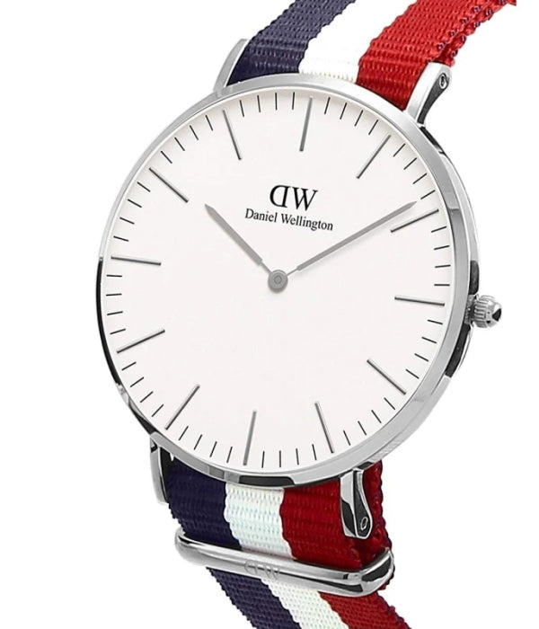 Daniel Wellington Classic Cambridge White Dial Two Tone Nylon Strap Watch For Men - DW00100017 Buy Now By Daniel Wellington