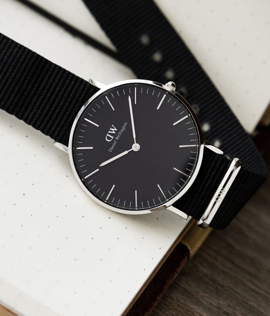 Daniel Wellington Classic Cornwall Quartz Black Dial Black Nylon Strap Watch For Women - DW00100151 Buy Now By Daniel Wellington